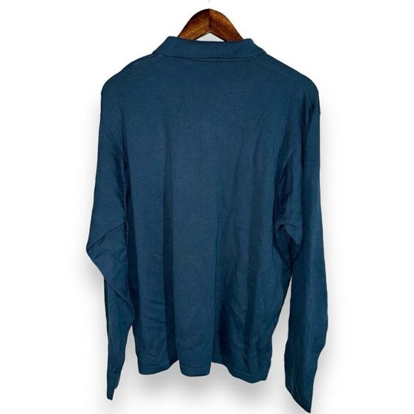 Brandini Teal Blue Knit Polo Collar Sweater Size XL - Picture 9 of 9